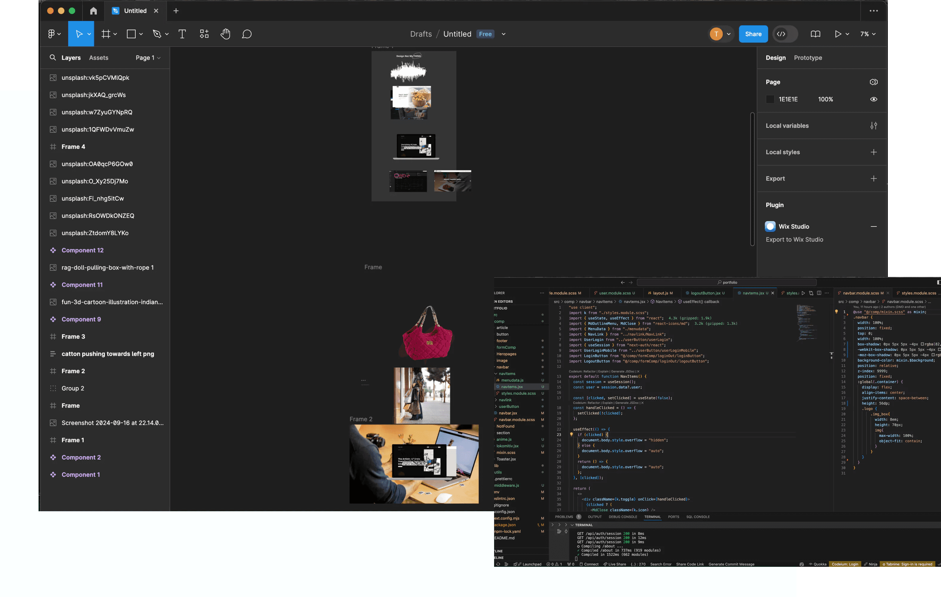 image of figma and vs code